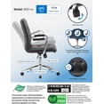 thumbnail image 3 of Scranton & Co Fauteuil Moderne en Cuir avec Accoudoirs, Noir/chrome, 3 of 6