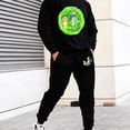 thumbnail image 1 of 2 piezas de chándal informal para hombre, sudaderas con gráficos de dibujos animados y pantalones de chándal con cordón, 1 of 4