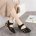 thumbnail image 5 of Anuirheih Women's Wedge Sandals Summer Closed Toe Sandal for Women Platform Dressy Wedges(Black), 5 of 6