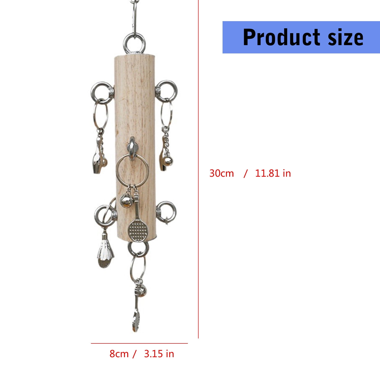 Bird Tearing Puzzle Toy Bird Cage Chewing Toy Perch with Metal Rings for Small Bird Birdcage Enrich Toy