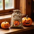 thumbnail image 6 of AZXY Halloween Drawstring Gift Bags Texture Pumpkin Print Candy Treat Pouches, Reusable Portable Multipurpose Goodie Sacks for Halloween Party Favors & Holiday Decor Storage, 6 of 7