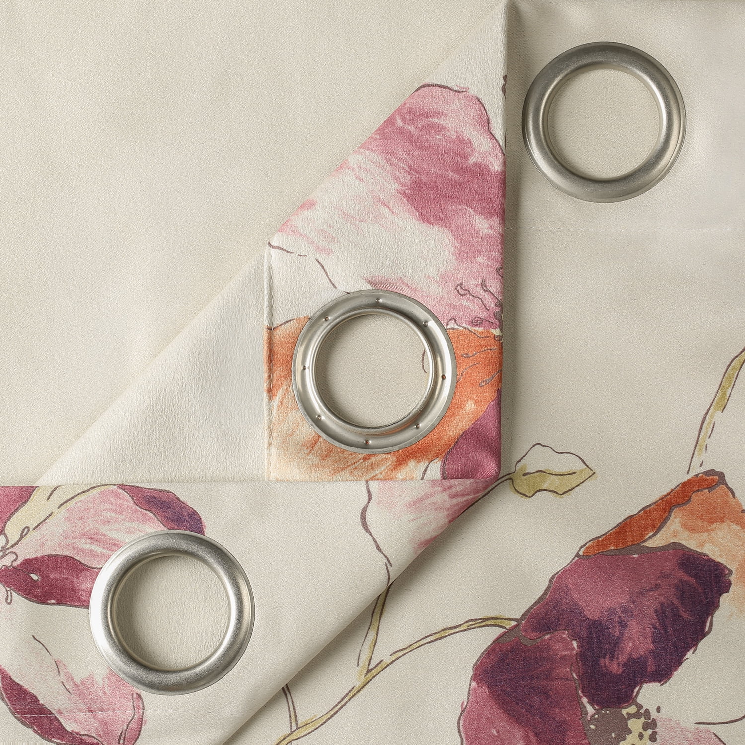 VOGOL Blackout Curtains, Floral Blossoming Window Curtain Grommet Room Darkening Curtain Panels Drapes for Bedroom Dining Room Hotel Hom Office, 52x96, 2 Panels, Purple