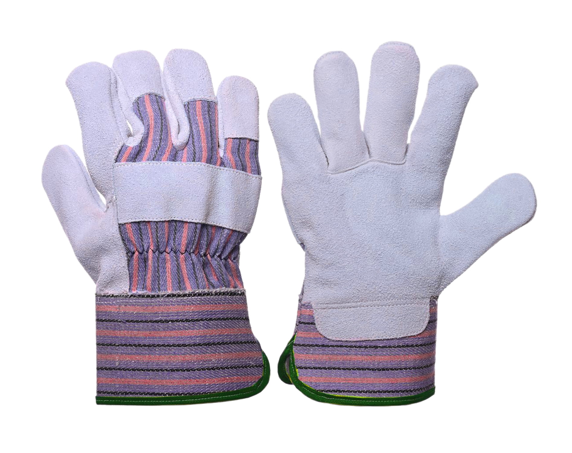 LP4300-M-6PK, Leather Palm Work Gloves, Safety Cuff, 6 Pair Value Pack