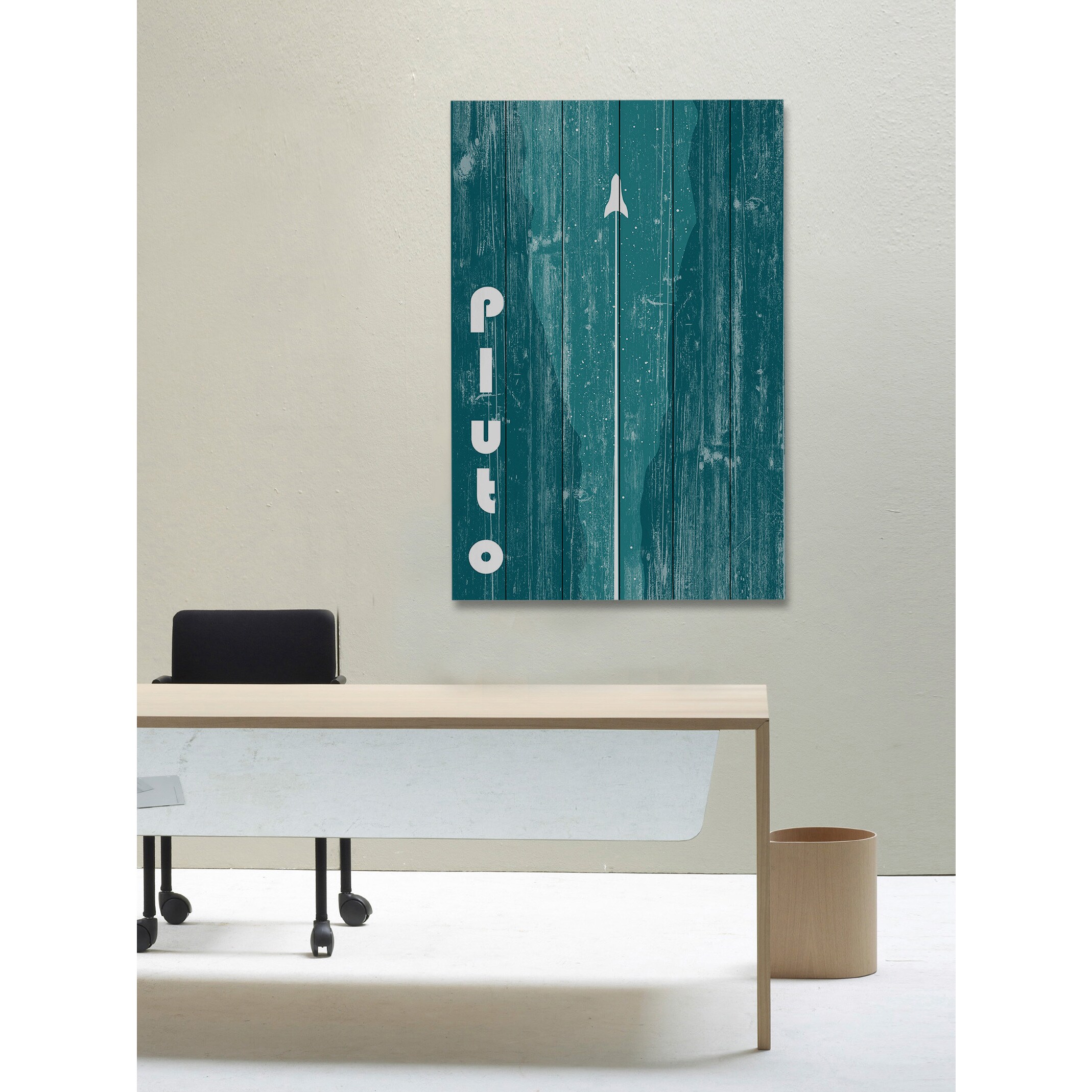 Marmont Hill - "Pluto" Painting Print on White Wood