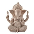 thumbnail image 2 of Estatua del dios hindú Ganapati Vinayaka de piedra arenisca Mini figura de elefante, Deidad y El 10x9x13cm, 2 of 9