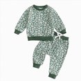 thumbnail image 4 of NOLDARES Baby Girl Clothes Toddler Girl Outfits Ruffle Shirt Pants Cute Infant Outfit Set Baby Girl Fall Winter Clothes(Green,12-18 M), 4 of 4