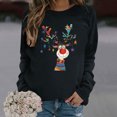 thumbnail image 2 of miqiqism Women's Ugly Christmas Shirts Merry Christmas Reindeer Print Thin Sweatshirts Juniors Crewneck Long Sleeve Holiday Pullovers Tops Blouses,B#01_Black,XX-Large, 2 of 4