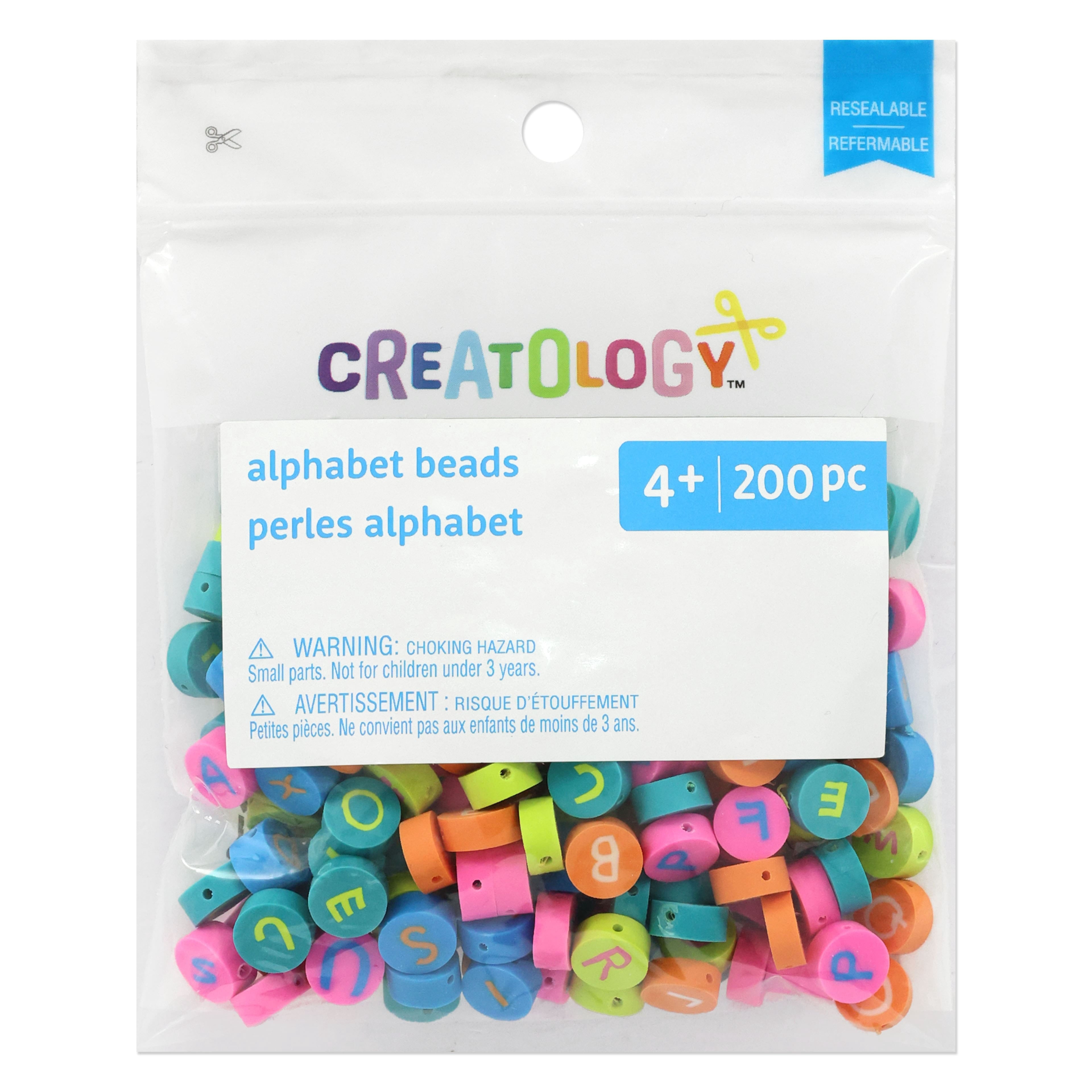 Mixed Neon Clay Alphabet Beads by Creatology – 10mm PVC Letter Beads in Bright Colors for Personalized Jewelry & Crafts - 12 Pack