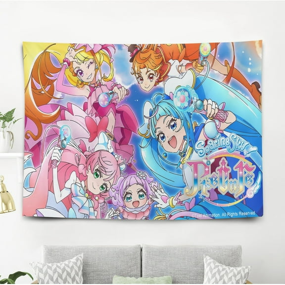 Tapestry for Pretty Cure wall hanging Bedroom Dorm Funny Poster Backgrounds Banner Party Wall Art Decorations Kids Girls Teens Gifts 40×60 inch