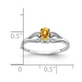 thumbnail image 2 of Real 14kt White Gold 5x3mm Oval Citrine AAA Diamond Ring Size: 6; for Adults and Teens; for Women and Men, 2 of 2