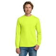 thumbnail image 3 of Gildan Men’s Hi-Vis Long Sleeve Work T-Shirt, Heavy Cotton, Safety Green and Orange, 3-Pack, S, 3 of 6