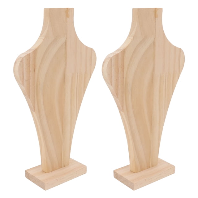 Jewelry Display Rack, Vase Shaped Necklace Display Stand 2pcs Light Weight Wooden For Professional Display L
