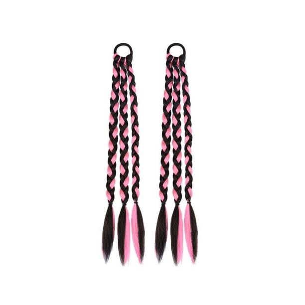 Trenza de boxeo para mujer, dulce y fresca, trenza sucia estilo Spice Girl, mechas, trenza retorcida, cabello largo, peluca de cola de caballo doble, trenza