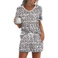 thumbnail image 3 of Ekouaer Pajama Set for Women 2 Piece Lounge Set Short Sleeve Tops and Shorts Soft Sleepwear, Chest Pocket, 3 of 5