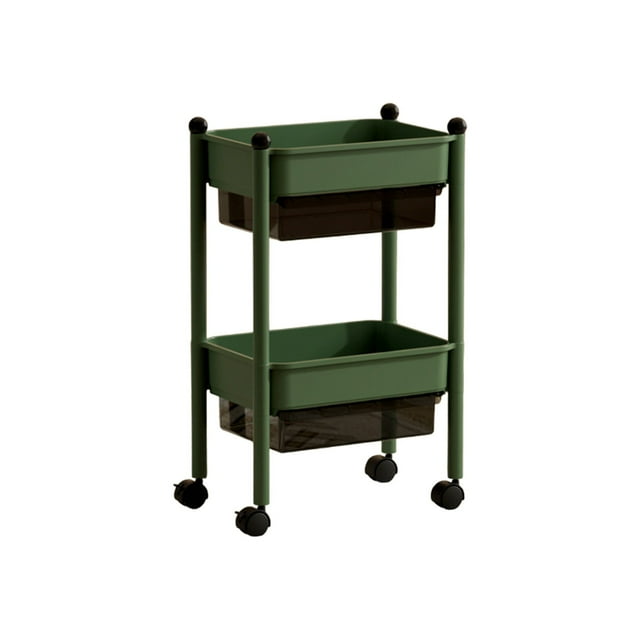 Rolling Kitchen Cart, 4-Tier Mobile Storage Shelf with Wheels for Pantry Items