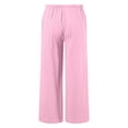 thumbnail image 3 of OGLCCG Cotton Linen Pants for Girls Teens Summer Casual Straight Leg Boho Pants Elastic Waist Beach Trousers with Pockets 4-15 Years, 3 of 6