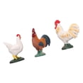 thumbnail image 4 of Juego de 4 figuras de pollos de granja simulados, gallos, gallinas y pollitos, decoración de animales de granja para fiesta de Pascua., 4 of 14