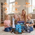 thumbnail image 4 of WeFone Space Shuttle Toy Set with 3 Cars, Helicopter ＆ Rocket, Build and Explore, Best Gifts for Kids 4-10, 4 of 7