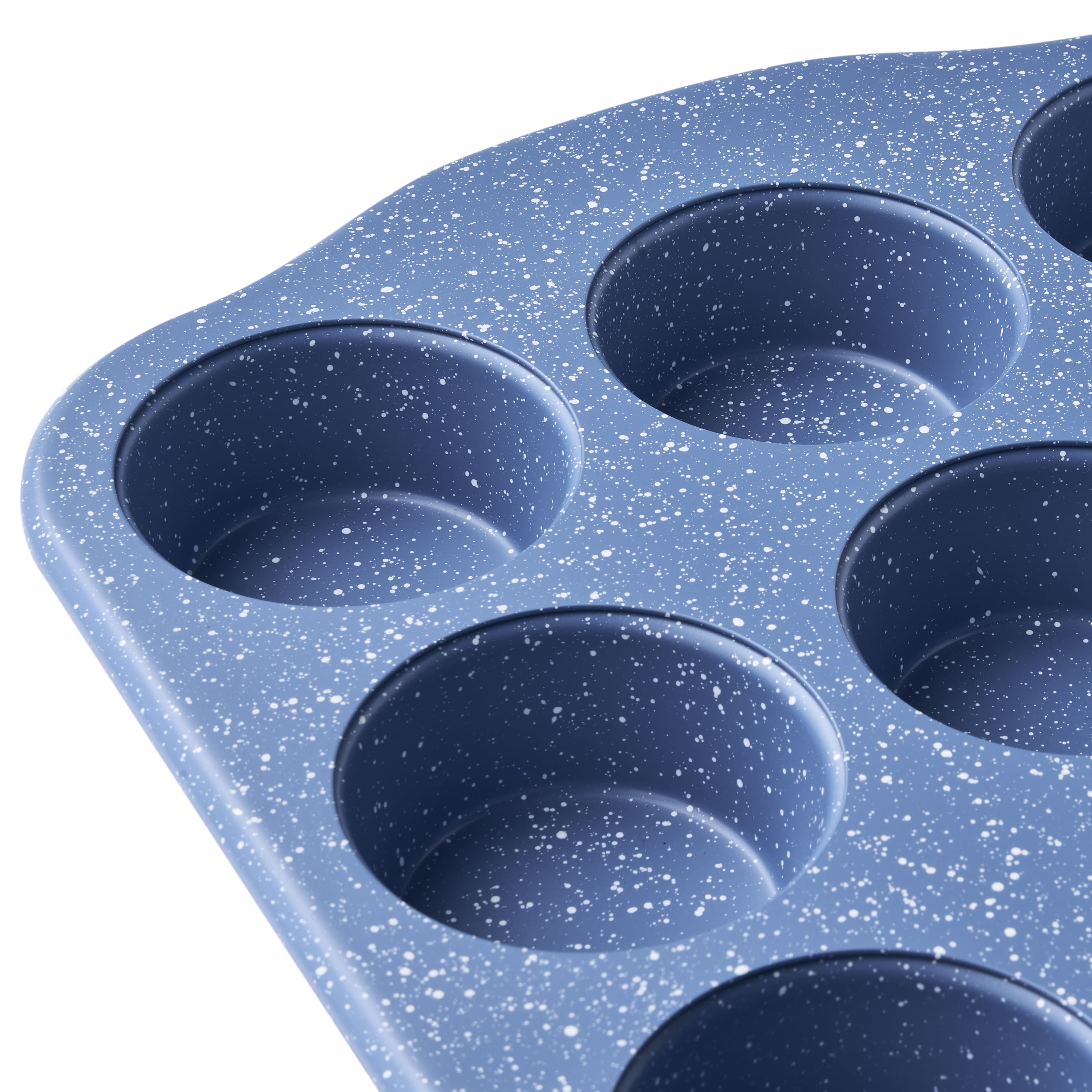 The Pioneer Woman Blue Speckle 12-cavity Nonstick Muffin Pan, Aluminized Steel, 11 in x 16 in