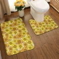 thumbnail image 2 of Yiaed Sunflowers1 Print Bathroom Mat Set 2 Pieces Mat Anti-Skid Pad Ultra Soft and Absorbent Bathroom Bath Mat Contour Bath Rugs for Toilet Base, 2 of 6