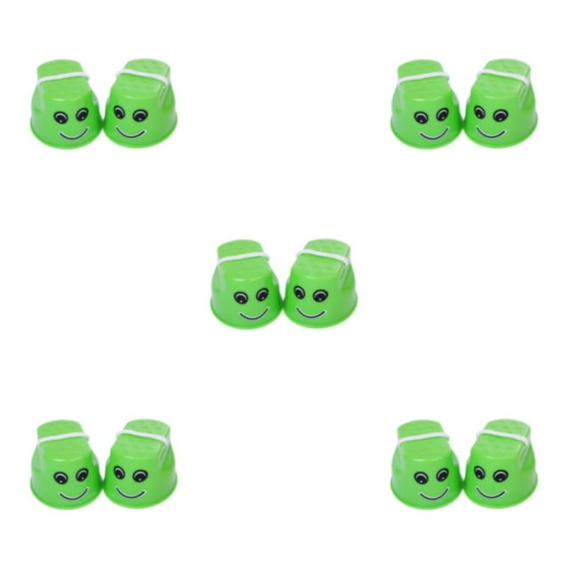 Ruiboury 2pieces Walking Stilts Suitable For Family Outdoor Activities And Durable green 5Set