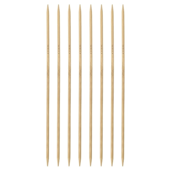 Uxcell 8Pcs Bamboo Knitting Needles Double Pointed Size US 7(4.5mm) Carbonized 10 inch(25cm) Straight for Handmade Creative DIY