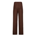thumbnail image 5 of MRULIC jeans for women Women's Solid Mid Waisted Wide Leg Pants Straight Casual Baggy Trousers Brown + S, 5 of 9