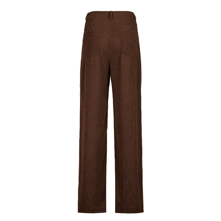 パンツ SIGNATURE One-piece wide slacks Deep brown SA-M5 WANYNG women's pants Women's Solid Mid Waisted Wide Leg