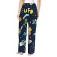 thumbnail image 3 of Xecao Funny Spaceships Women's Straight Lounge Pajama Pants: The Epitome of Relaxed Sleepwear, 3 of 9