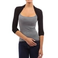 thumbnail image 1 of Women's Shrug Short Cardigan Tops Autumn Casual Fashion Long Sleeve Sweaters Stretchy Slim Open Stitch LOVE DOCK Shrugs 2579, 1 of 6
