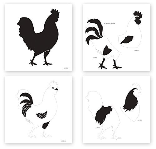 Download Layered Rooster Stencil by StudioR12 | Country Farm Animal ...