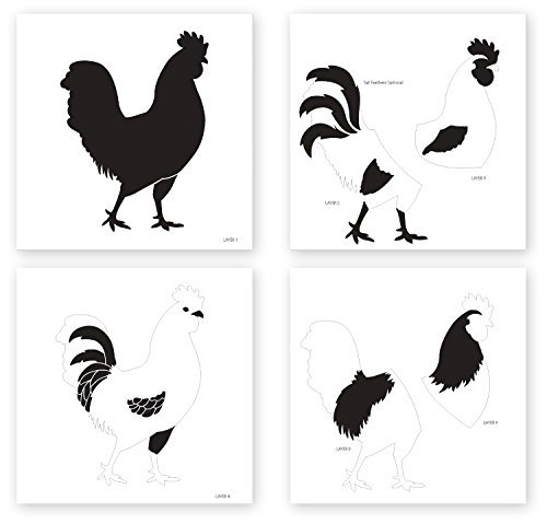 Rooster Roosters Farm Country Bird Stencil Multiple Sizes Fast Free Shipping 349