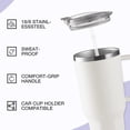 thumbnail image 4 of HONGBAKE 40oz Stainless Steel Tumbler with Handle & Straw Lid, Vacuum Insulated Tumbler, White, 4 of 7