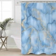 thumbnail image 4 of Marble Texture Shower Curtain Set ，Waterproof Fabric Shower Curtains Blue Gold Abstract Gradient Art Shower Curtains for Bathroom,Bathroom Decor 72"x84", 4 of 6
