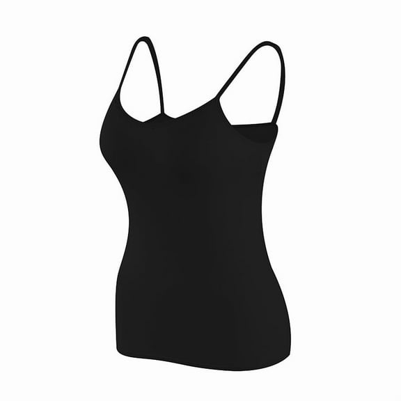 Womens Camisole Cotton Tank Top with Shelf Bra Adjustable Spaghetti Strap Undershirts