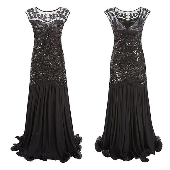 The Great Gatsby 1920s Dress Vintage Flapper Prom Women's Sequins Lace Costume Cosplay Party Wedding Floor Length Halloween Leaf
