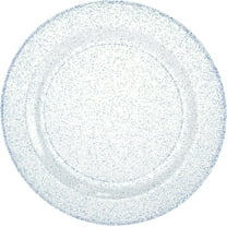 EcoQuality 10.25 Inches Blue Premium Plastic Round Dinner Plates with Glitter Design - Elegant Disposable Plates for Parties, Weddings, Events - Durable, Stylish, Reusable Tableware (20)