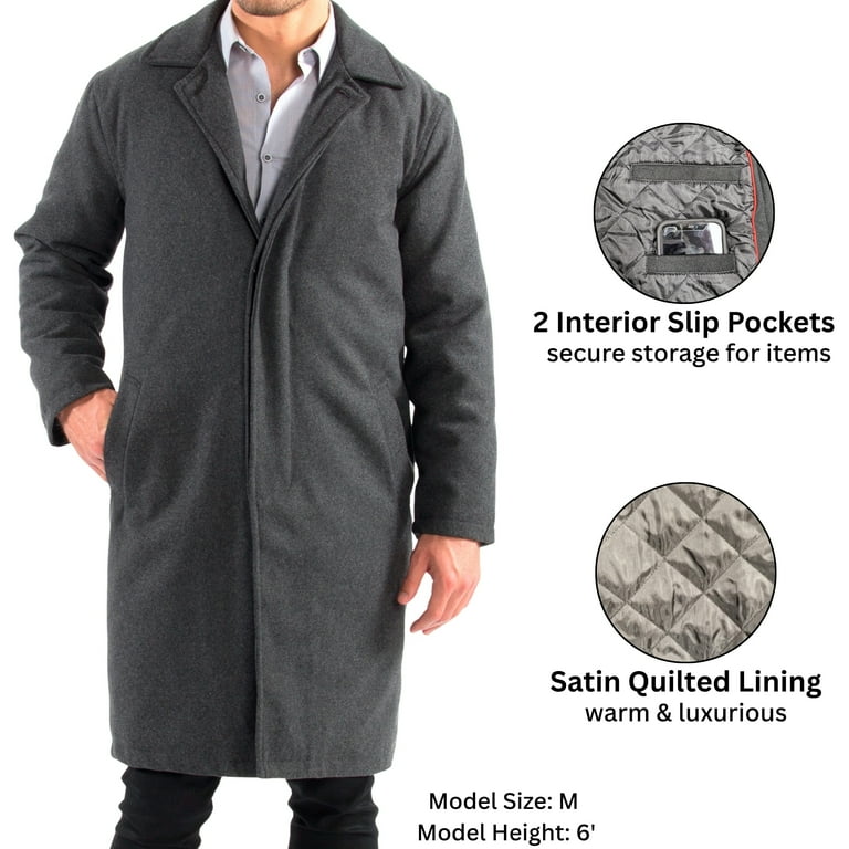 Alpine Swiss Mens Zach Knee Length Jacket Top Coat Trench Wool