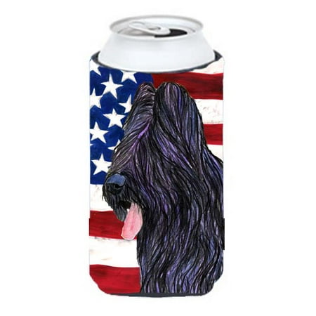 

Usa American Flag With Briard Tall Boy bottle sleeve Hugger