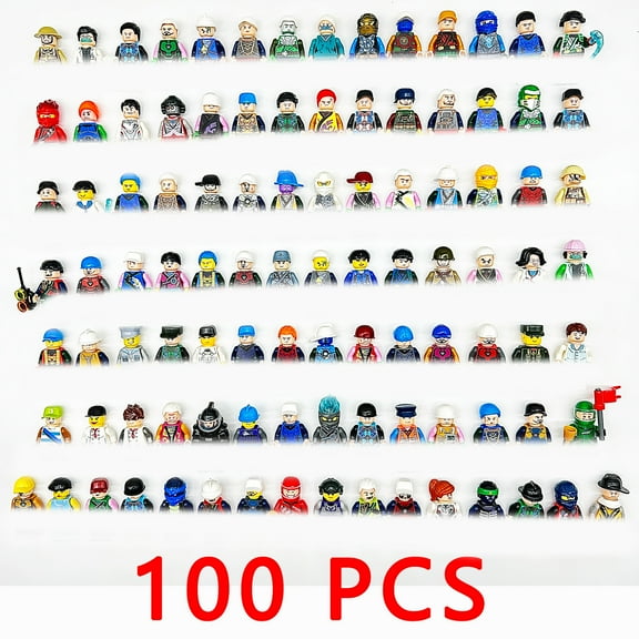 Sdfiwmf 100pcs Random Minfigures Collectible Action Figures Set, Multicolor City Town Soldier Policemen Hero Figures Building Blocks, Have Repeat