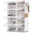 thumbnail image 2 of SONGMICS - Zapatero, organizador de zapatos de 8 cubos con puertas, 32 pares de armarios de plástico para recámara, entrada, marco de acero, panel de plástico, color blanco ULPC034W01, 2 of 20