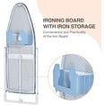 thumbnail image 3 of Wall Mounted Ironing Board with Holder, Compact Foldable Stand for Small Spaces, Heat Resistant Cover, 36x12 Inch Deep Blue, 3 of 6