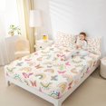 thumbnail image 3 of Manfei Bohemian Rainbow King Sheets, Butterfly Floral Bedding, Cream, 4-Piece, 1 Flat Sheet, 1 Fitted Sheet and 2 Pillowcases, 3 of 6
