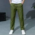 thumbnail image 2 of TGPMGRZ Boys Uniform Pants Elastic Waist Drawstring Summer Casual Chino Joggers Youth Kids Back to School Clothes, 2 of 8