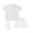 White, variant on KAUOD Unisex Golf Sports Outfits Boys Girls Polo Shirts, Wide Leg Shorts, Socks 3 Piece Set Loose Athletic Clothes