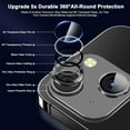 thumbnail image 2 of ELEHOLD for iPhone 15 Camera Lens Protector, Case Friendly Scratch Resistant Metal Camera Cover with 9H Tempered Glass Lens Protector Rings Accessories for iPhone 15 - Black, 2 of 7
