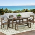 thumbnail image 2 of Ellendale Acacia Wood Outdoor 6 Piece Dining Set with Bench, Gray, 2 of 13