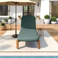 thumbnail image 7 of DTTRA 76.3" Acacia Wood Outdoor Chaise Lounge Chair with 4" Thick Cushion, 3-Position Adjustable Patio Recliner Sunbed for Poolside, Deck, Backyard & Garden, Green, 7 of 7