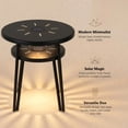 thumbnail image 3 of Omniberg Solar Nesting Tables with Built-in Light Set of 2, Round End Table with Coated Steel Frame, All-Weather Bistro Drink Side Tables for Patio, Porch, Garden, Indoor, 3 of 8