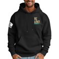 thumbnail image 3 of Men's Oversized Print Hooded Sweatshirt, BE KIND EVERYONE YOU MEET IS FIGHTING A BATTLE YOU KNOW NOTHING ABOUT Flag Letter Graphic Long Sleeve Loose Fit Hoodie,Black,L, 3 of 6